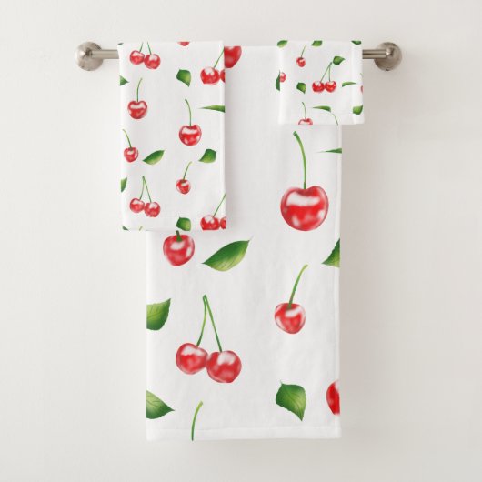 Cute Trendy Delicious Cherry | Bad Handdoek (Insitu)