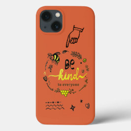 Cute Trendy Doodles Black Gold Bee Oranje Case-Mate iPhone Case