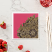 Cute trendy faux gold glitter flower henna servet (Insitu)