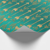 Cute trendy faux goudglitter tribale pijlen cadeaupapier (Hoek)