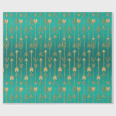 Cute trendy faux goudglitter tribale pijlen cadeaupapier (Vlak)