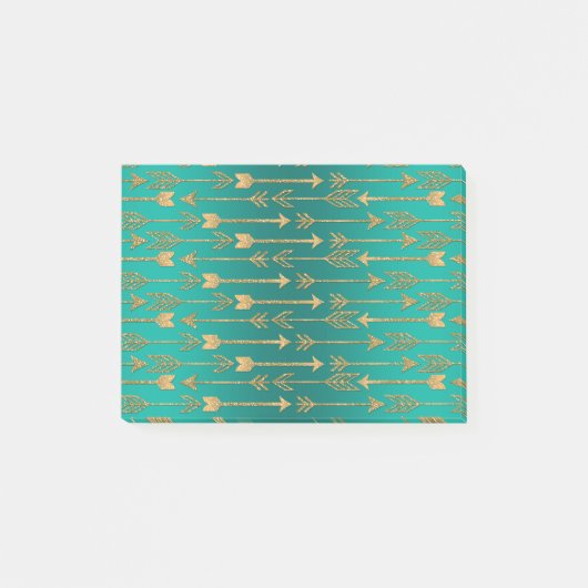 Cute trendy faux goudglitter tribale pijlen post-it® notes (Voorkant)