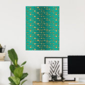 Cute trendy faux goudglitter tribale pijlen poster (Thuiskantoor)