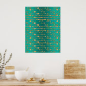 Cute trendy faux goudglitter tribale pijlen poster (Keuken)