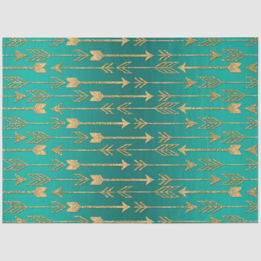 Cute trendy faux goudglitter tribale pijlen tissuepapier (Voorkant)