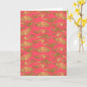 Cute trendy faux goudglitter tribale veren kaart (Gele Bloem)