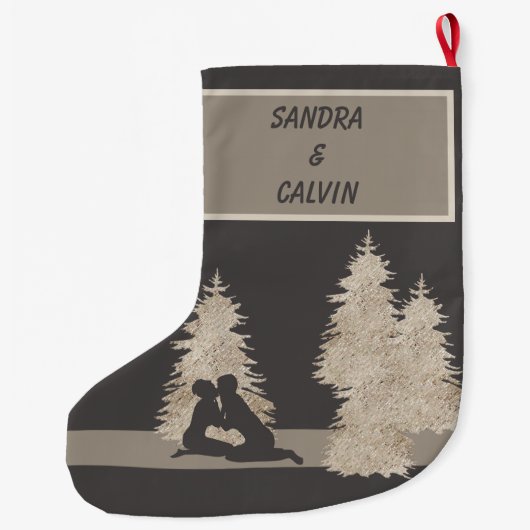 Cute Trendy First Kerstmis Samen Grote Kerstsok (Achterkant)