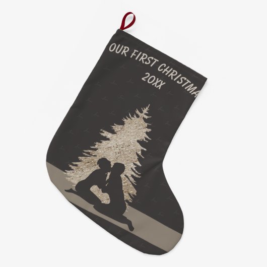 Cute Trendy First Kerstmis Samen Grote Kerstsok (Voorkant (Hangend))