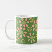 Cute Trendy Floral Pattern Green Pink Daisy Koffiemok (Links)