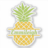 Cute Trendy Gele Groene Ananas Sticker (Voorkant)