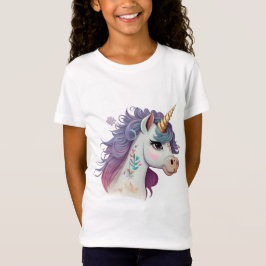Cute Trendy Girls Elegant Paars Magical Unicorn T-shirt