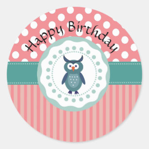 Cute Trendy girly cartoon op maat Ronde Sticker