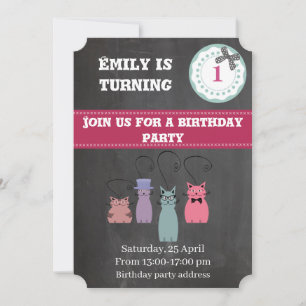 Cute trendy girly chalkboard grappige verjaardag kaart