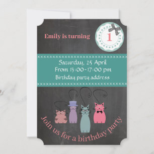 Cute trendy girly chalkboard grappige verjaardag kaart