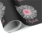 Cute trendy Girly leopard animal print gerbera Cadeaupapier (Rol Hoek)