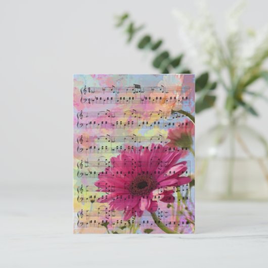Cute trendy girly waterverven Gerbera bloemen Briefkaart (Staand voorkant)