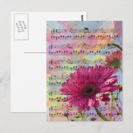 Cute trendy girly waterverven Gerbera bloemen Briefkaart (Voorkant / Achterkant)