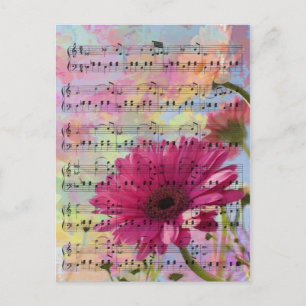 Cute trendy girly waterverven Gerbera bloemen Briefkaart