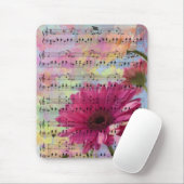 Cute trendy girly waterverven Gerbera bloemen Muismat (Met muis)