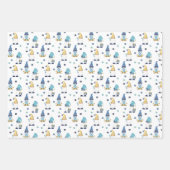 Cute Trendy Gnomes Blue Pink Gold White Inpakpapier Vel (Voorkant 3)