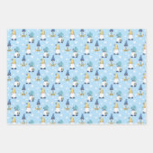 Cute Trendy Gnomes Blue Pink Gold White Inpakpapier Vel (Voorkant)