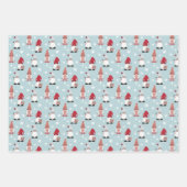 Cute Trendy Gnomes Gray Pink Red Blue Inpakpapier Vel (Voorkant 3)