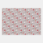 Cute Trendy Gnomes Gray Pink Red Blue Inpakpapier Vel (Voorkant)
