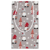 Cute Trendy Gnomes Nordic Gray Pink Red Klein Cadeauzakje (Voorkant)