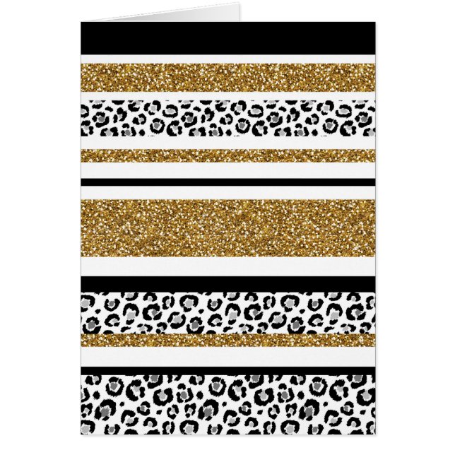 Cute trendy gold faux glitter leopard strepen (Voorkant)