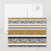 Cute trendy gold faux glitter leopard strepen briefkaart (Voorkant / Achterkant)