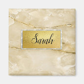 Cute Trendy Gold Marble Magneet (Voorkant)