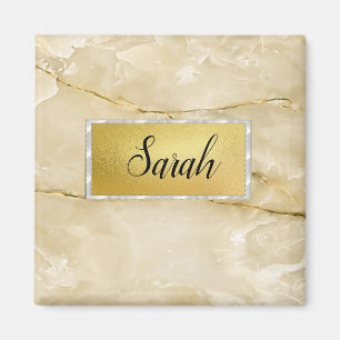 Cute Trendy Gold Marble Magneet