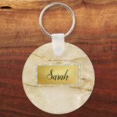 Cute Trendy Gold Marble Sleutelhanger (Voorkant)