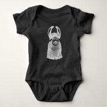 Cute Trendy Grey and White Pattern Llama Baby