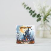 Cute Trendy Halloween Spooky Collection Vierkante Visitekaartje (Staand voorkant)