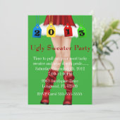 Cute Trendy Holiday/Santa Ugly Sweater Party Kaart (Staand voorkant)