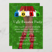 Cute Trendy Holiday/Santa Ugly Sweater Party Kaart (Voorkant / Achterkant)