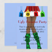 Cute Trendy Holiday/Santa Ugly Sweater Party Kaart (Voorkant / Achterkant)