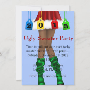 Cute Trendy Holiday/Santa Ugly Sweater Party Kaart