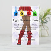 Cute Trendy Holiday/Santa Ugly Sweater Party Kaart (Staand voorkant)