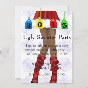 Cute Trendy Holiday/Santa Ugly Sweater Party Kaart