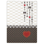 Cute trendy lace faux gold glitter strokes patroon klembord (Achterkant)