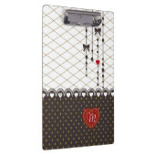 Cute trendy lace faux gold glitter strokes patroon klembord (Rechts)