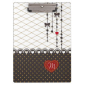 Cute trendy lace faux gold glitter strokes patroon klembord (Voorkant)