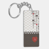 Cute trendy lace faux gold glitter strokes patroon sleutelhanger (Voorkant Links)