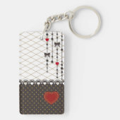 Cute trendy lace faux gold glitter strokes patroon sleutelhanger (achterkant)