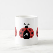 Cute trendy ladybug monogram koffiemok (Center)