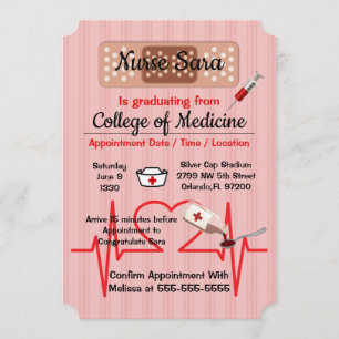 Cute Trendy Medical Nursing School Afstuderen Kaart