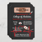 Cute Trendy Medical Nursing School Afstuderen Kaart (Voorkant / Achterkant)