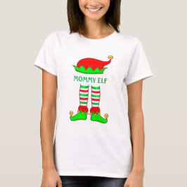 Cute trendy moeder elfen Kerst T-shirt